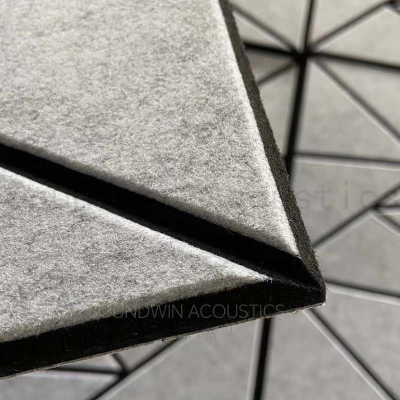 12mm Thick Two‑Color Carved Polyester Fiber Acoustic Panel Interior Decor Soundproof Wall Panel