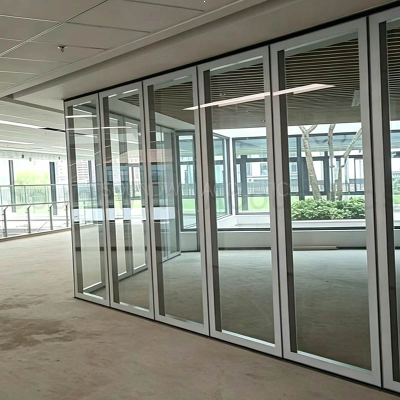 Aluminum‑Framed Glass Soundproof Movable Partition Wall, 65/80 Type Sliding Rotatable Glass Divider