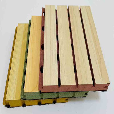Economic Grooved Wooden Acoustic Panel MDF Panel  For Auditorium With Excellent Soundproof Performance