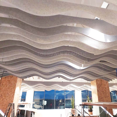 Wave Polyester Fiber Hanging Ceiling Acoustic Panel