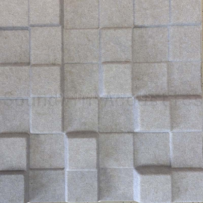  3D Sound Absorbing Acoustic Wall Panels Eco Friendly PET Polyester Fiber Decorative Panels For Commercial Office Hotel
