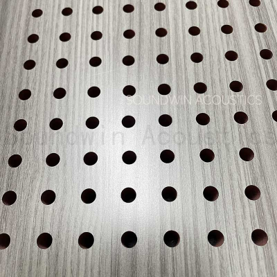 Auditorium Use Perforated Wooden Acoustic Panel High‑Performance Noise Reduction Interior Wall Panel 