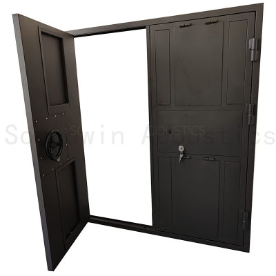 One Frame Two Door Sashes Soundproof Door, Noise Reduction Acoustic Door for Studio