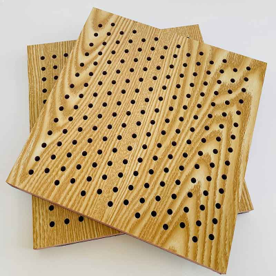 Perforated Wooden Acoustic Panel Sound Absorbing Panel  For Conference Room 