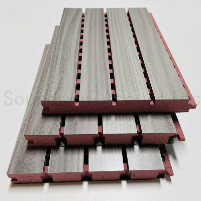 MDF Grooved Wood Acoustic Panel High‑Density Sound Absorbing Wooden Wall Panel For Auditorium Interior Noise Reduction